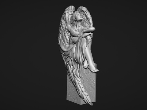 Angel Monuments Bas Relief Model Cetak 3D