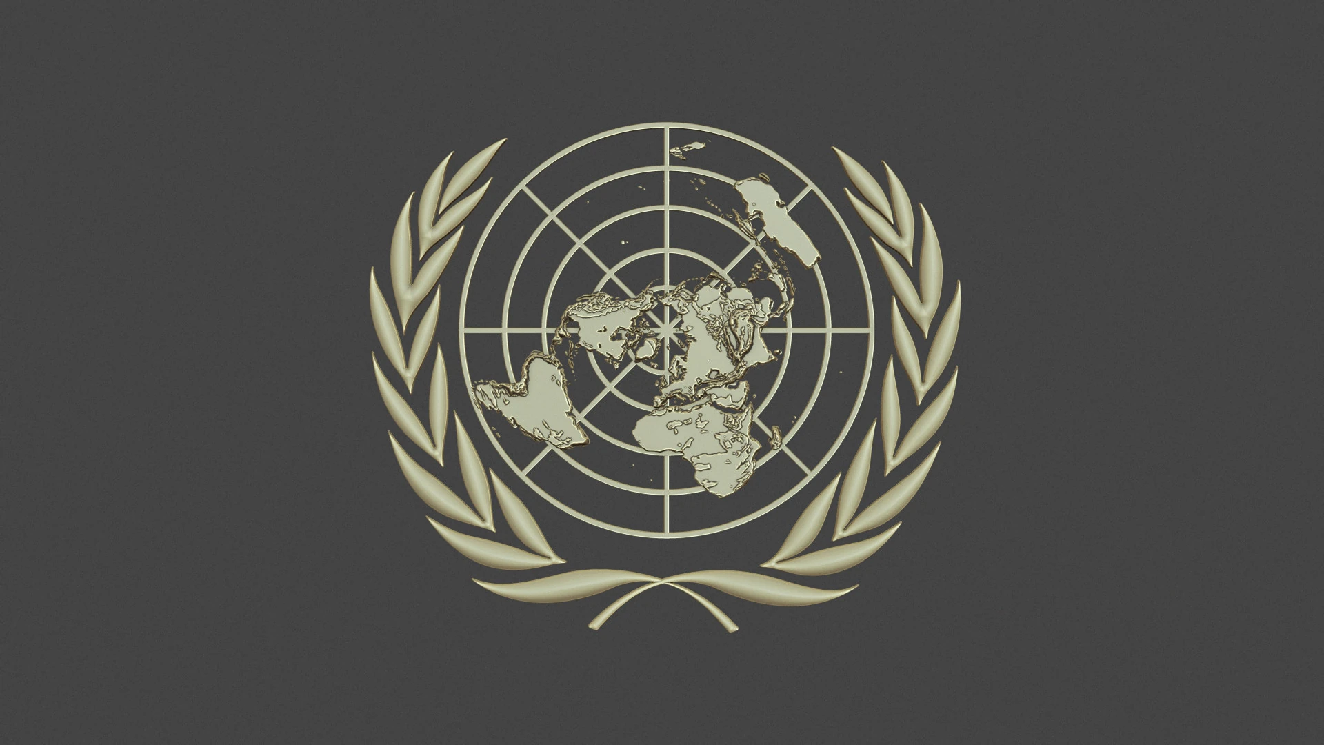 United Nations Logo 3D Print Model .c4d .max .obj .3ds .fbx .stl .blend