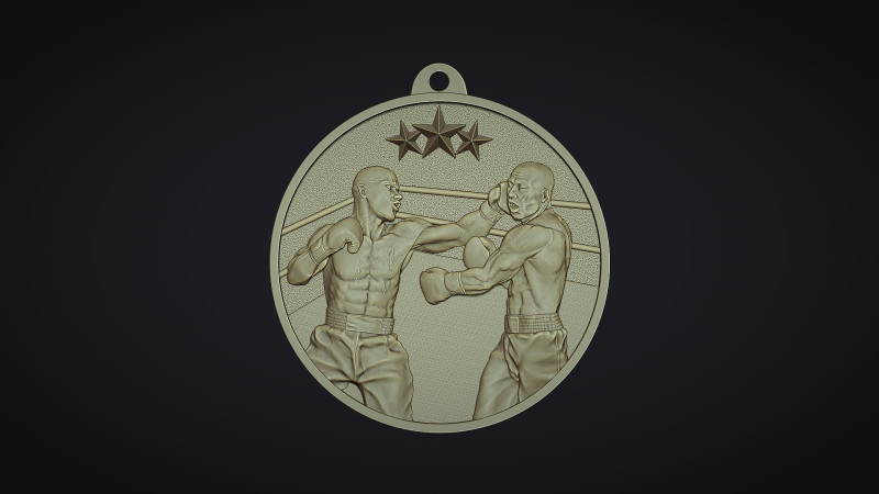 Boxing Medal 3Dプリントモデル .c4d .max .obj .3ds .fbx .stl .blend 