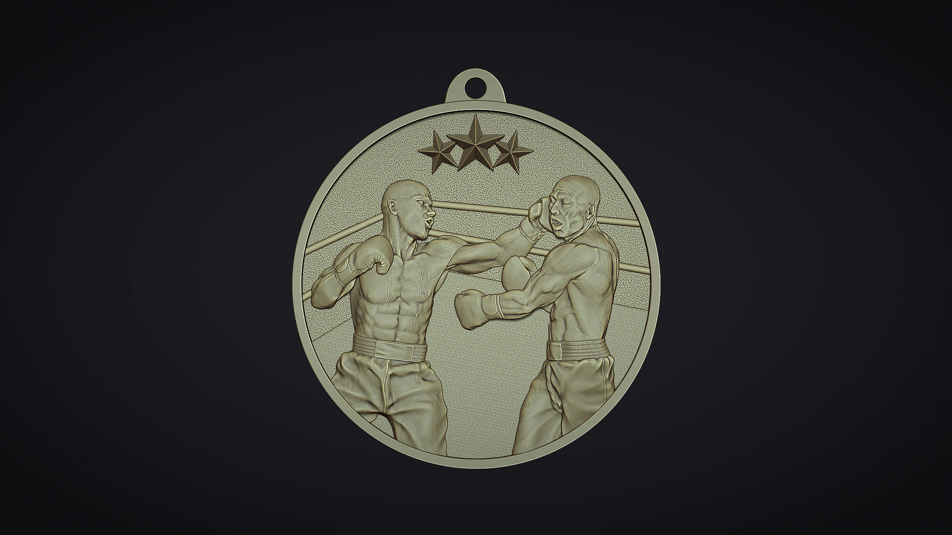 Boxing Medal 3D Print Model .c4d .max .obj .3ds .fbx .stl .blend 