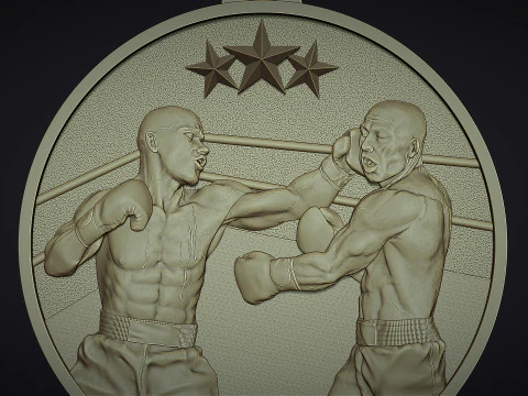 Boxing Medal 3D Print Model