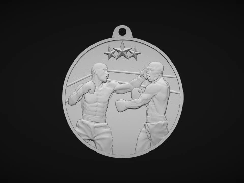 Boxing Medal 3D Print Model