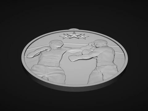 Boxing Medal 3D Print Model