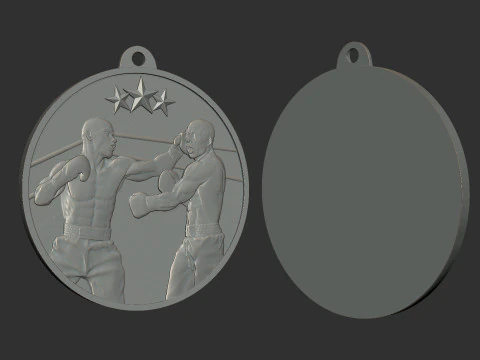 Boxing Medal 3D Print Model