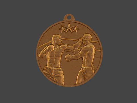 Boxing Medal 3D Print Model