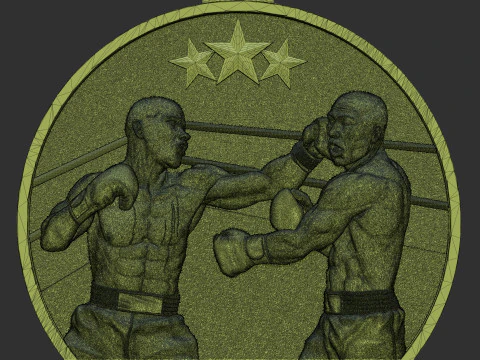 Boxing Medal 3D Print Model
