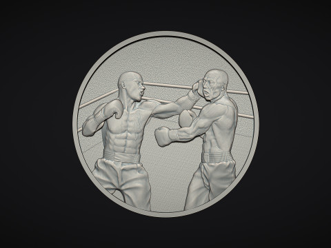 Boxing Medal 3D Print Model