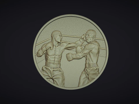 Boxing Medal 3D Print Model