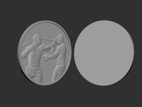 Boxing Medal 3D Print Model