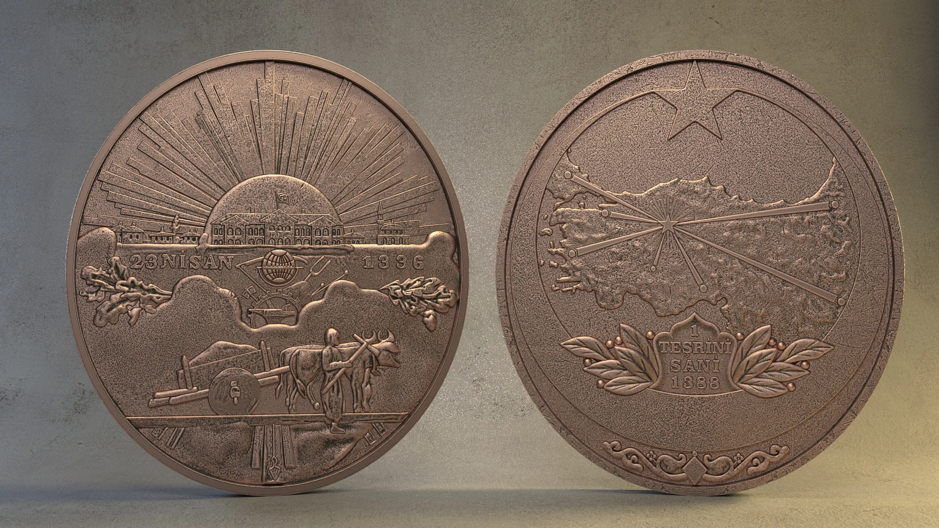 トルキエ名誉勲章 - 独立勲章 3Dプリントモデル .c4d .max .obj .3ds .fbx .stl .blend 