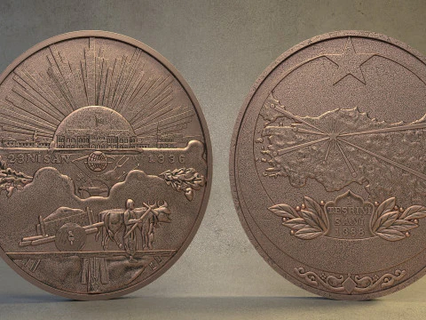 Medalha de Honra Turkiye - Medalha da Independ&ecirc;ncia Modelo de Impressão 3D