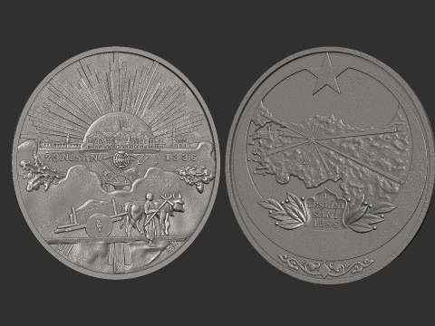 トルキエ名誉勲章 - 独立勲章 3Dプリントモデル