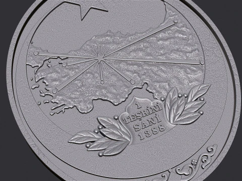 トルキエ名誉勲章 - 独立勲章 3Dプリントモデル