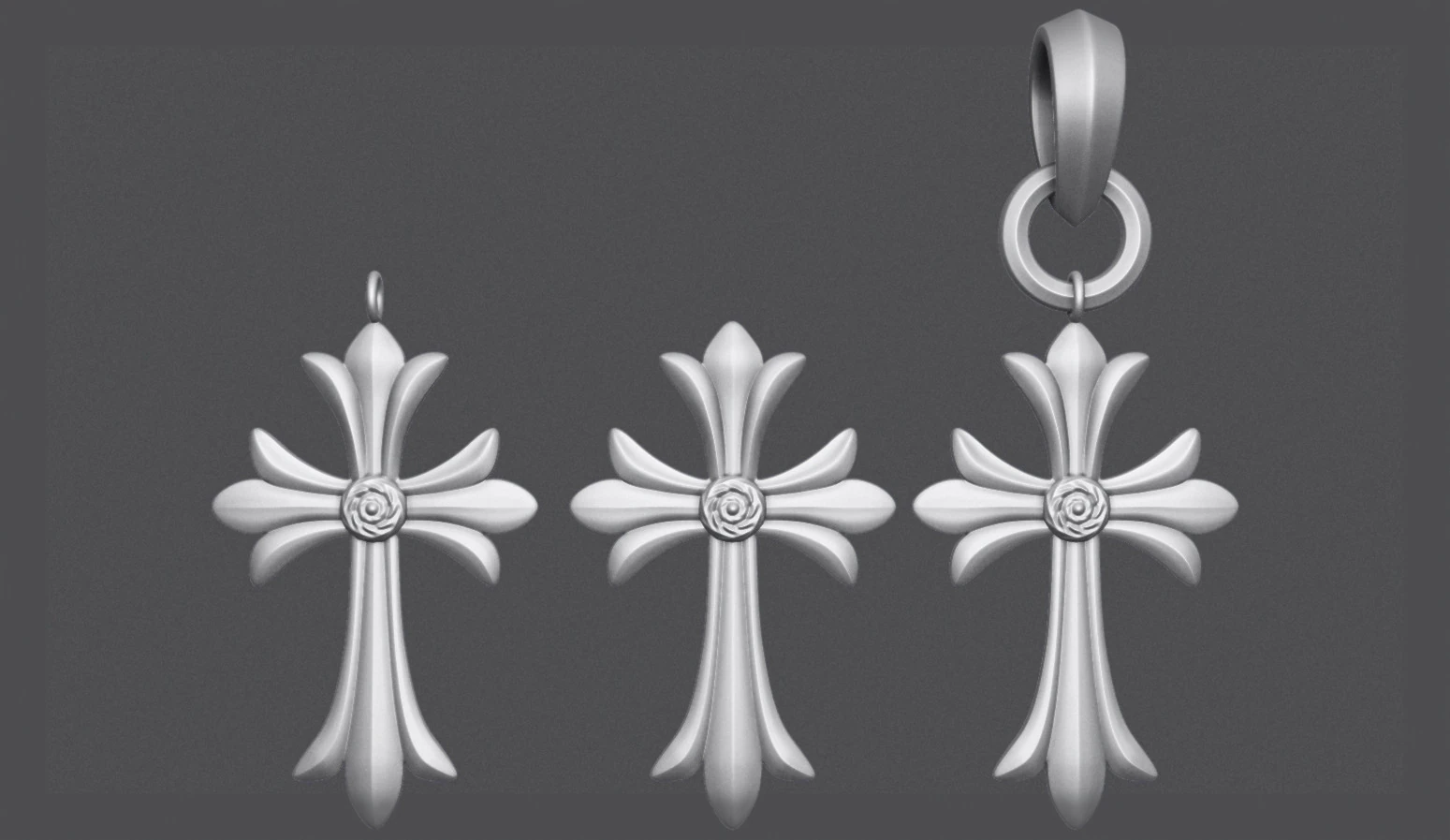 Cross Pendant 3D Print Model .c4d .max .obj .3ds .fbx .stl .blend