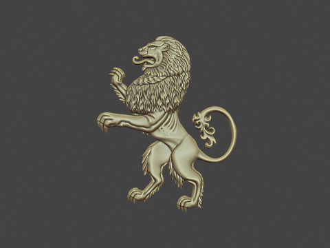 Heraldic Lion Bas Relief 3D 打印模型