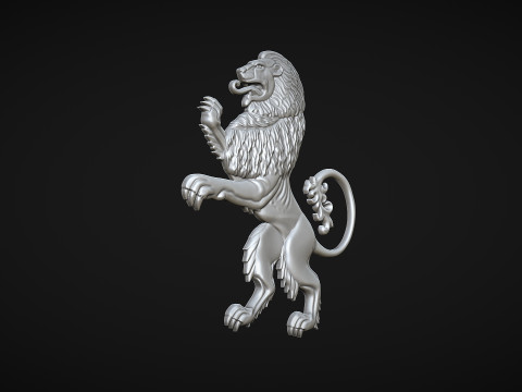 Heraldic Lion Bas Relief 3Dプリントモデル