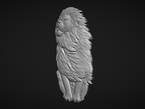 Lion Bas Relief 3D Print Model