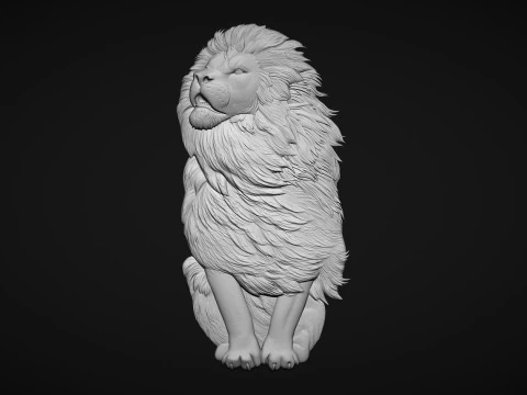 Bajorrelieve del Le&oacute;n Modelo de impresión 3D