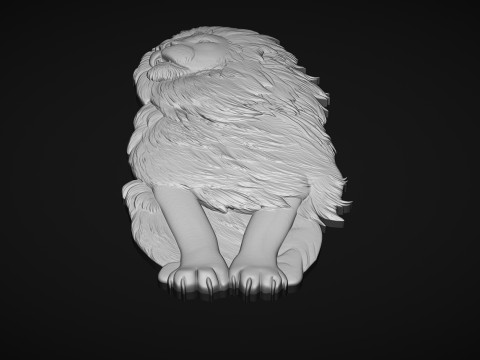 Lion Bas Relief 3D Print Model