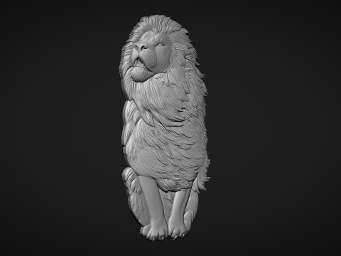 Lion Bas Relief 3D Print Model
