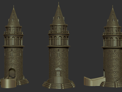 Galata Tower for Dice Game 3Dプリントモデル
