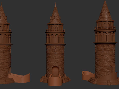 Galata Tower for Dice Game 3Dプリントモデル
