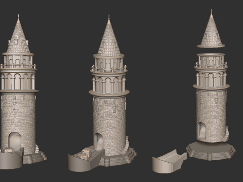 Galata Tower for Dice Game Modelo de Impressão 3D