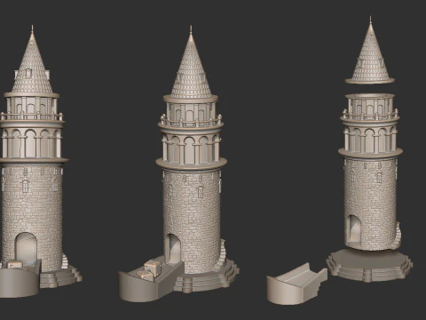 Галатская башня для игры в кости 3D Принт Модель