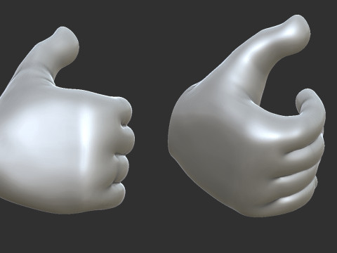Cartoon Thumb Wall Hooks 3D Print Model