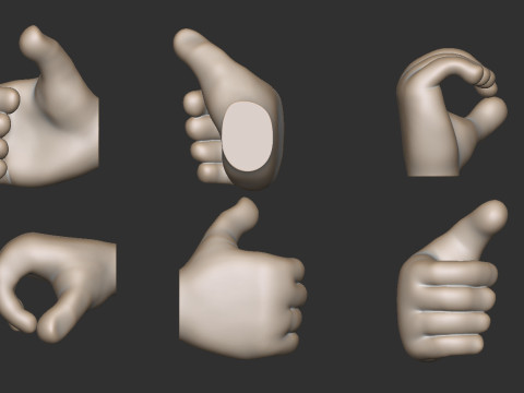 Cartoon Thumb Wall Hooks 3D Print Model
