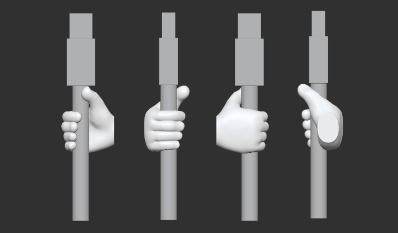 Cartoon Thumb Wall Hooks 3D Print Model .c4d .max .obj .3ds .fbx .stl .blend 