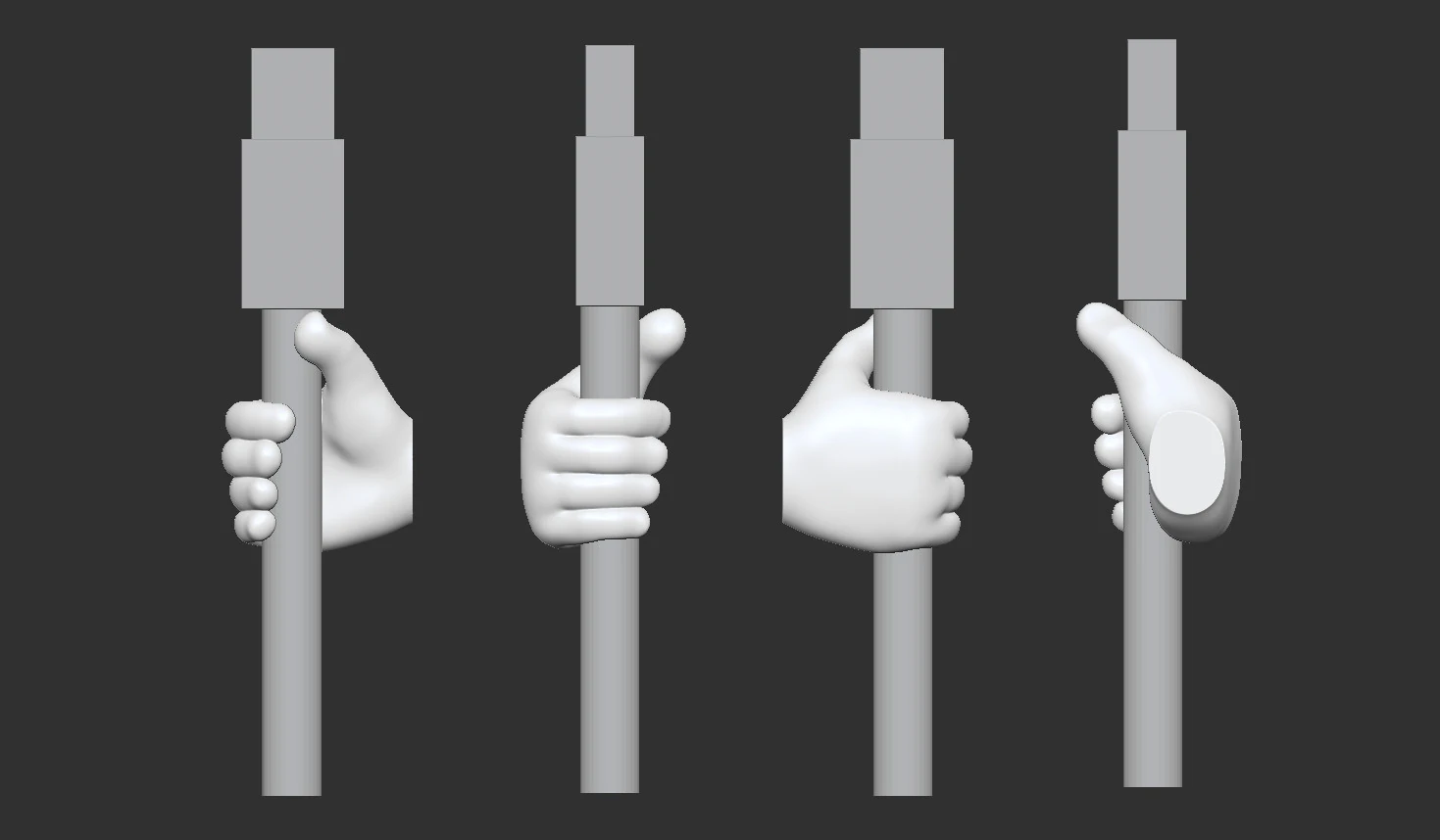 Cartoon Thumb Wall Hooks 3D Print Model .c4d .max .obj .3ds .fbx .stl .blend 