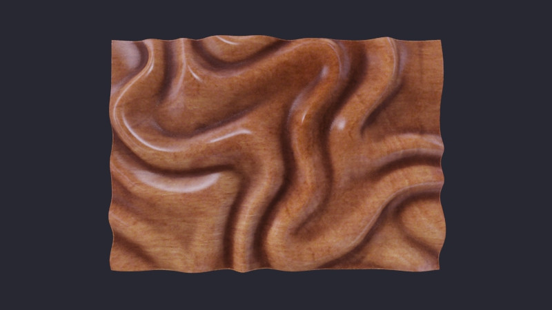 Wavy Wall Art Panel for cnc carving Model Cetak 3D .c4d .max .obj .3ds .fbx .stl .blend 