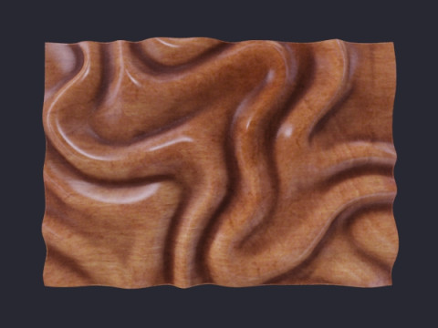 Wavy Wall Art Panel for cnc carving 3D Print Model