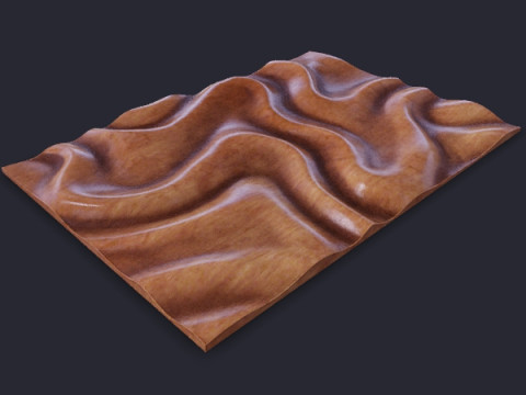 Wavy Wall Art Panel for cnc carving Model Cetak 3D