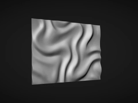 Wavy Wall Art Panel for cnc carving 3D Print Model