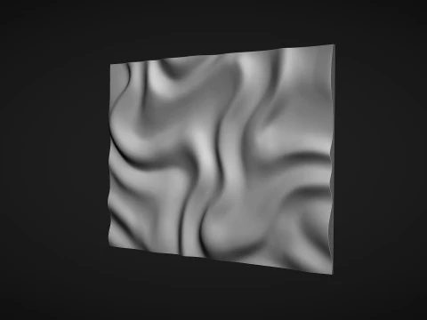 Wavy Wall Art Panel for cnc carving 3D Print Model