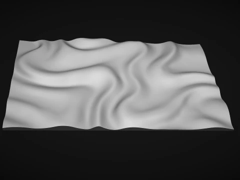 Wavy Wall Art Panel for cnc carving 3D Print Model