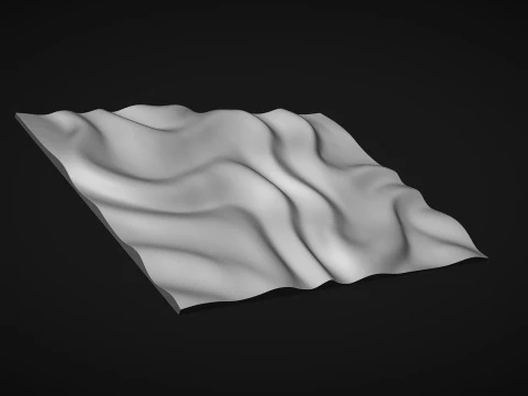 Wavy Wall Art Panel for cnc carving 3D Print Model