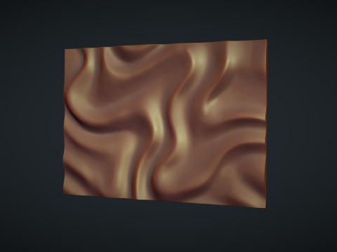 Wavy Wall Art Panel for cnc carving Model Cetak 3D