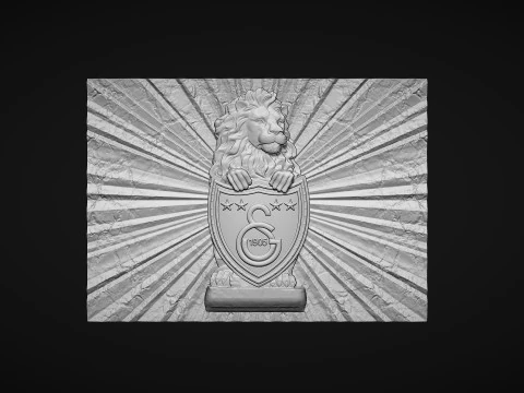 Galatasaray Football Club logo wall art 3D Print Model