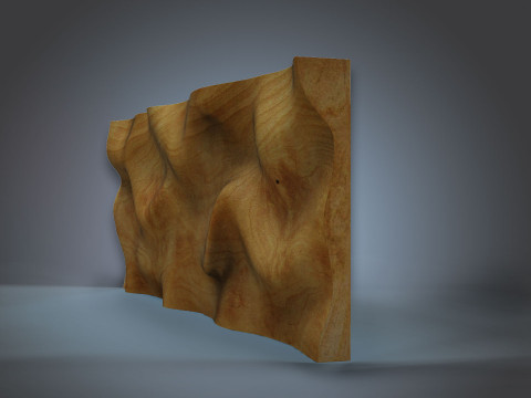 Wavy Wall Art Panel for cnc carving 3D 프린트 모델
