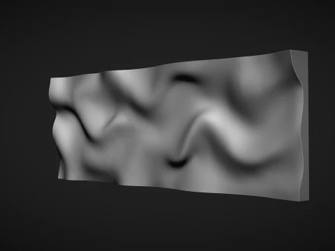 Painel de arte de parede ondulada para escultura cnc Modelo de Impressão 3D