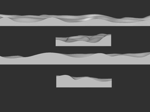Painel de arte de parede ondulada para escultura cnc Modelo de Impressão 3D