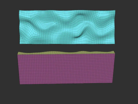 Painel de arte de parede ondulada para escultura cnc Modelo de Impressão 3D