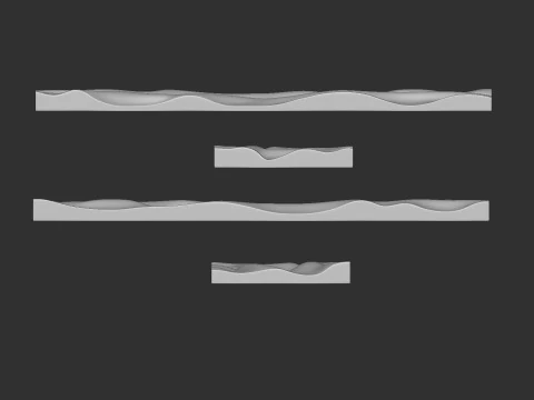 Painel de arte de parede ondulada Modelo 3D