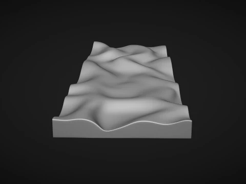 Painel de arte de parede ondulada Modelo 3D