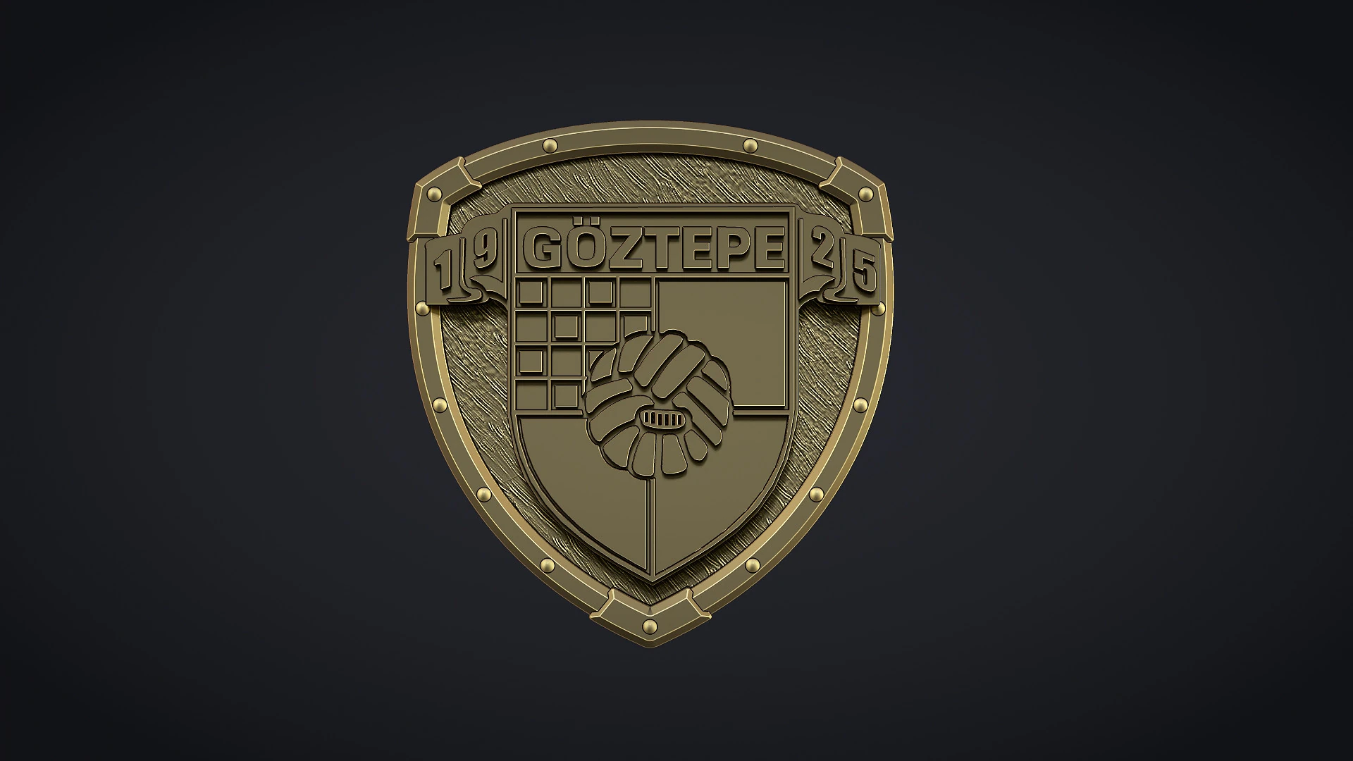 Goztepe Football Club Logo 3D Print Model .c4d .max .obj .3ds .fbx .stl .blend