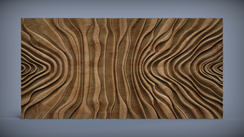 Wavy Wall Art Panel 3D Принт Модель .c4d .max .obj .3ds .fbx .stl .blend 