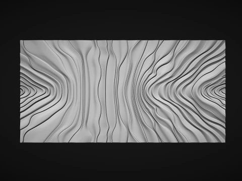 Painel de arte de parede ondulada Modelo de Impressão 3D